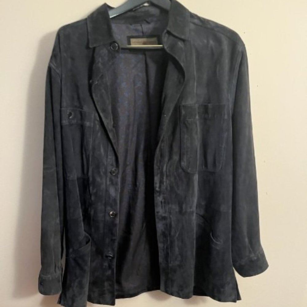 Luciano Barbera suede shirt jacket